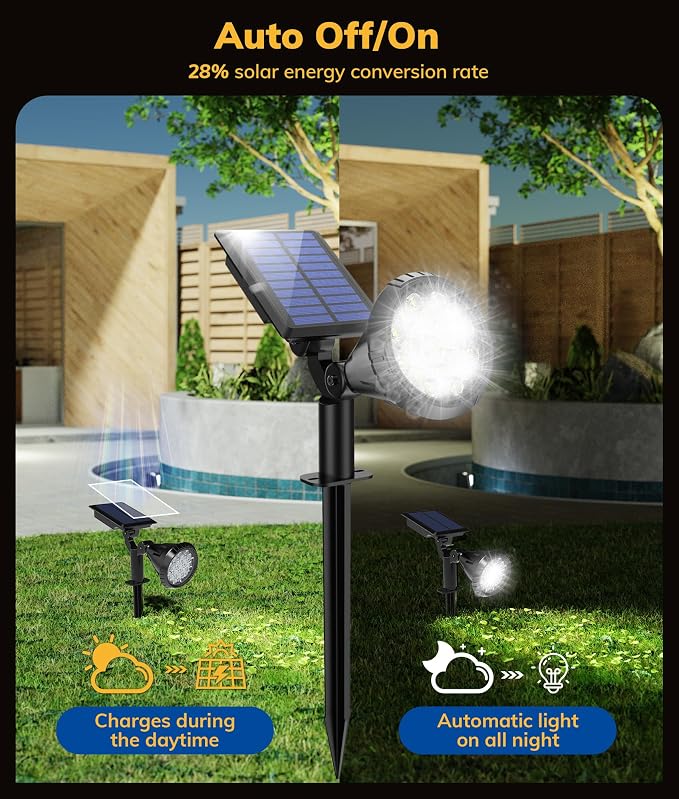 Solar Spot Lights for Outside, 21 LED Outdoor Solar Lights for Yard, 4 Pack - Image 2