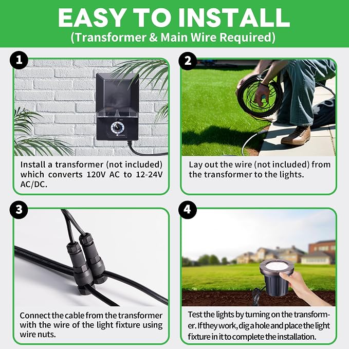Landscape Well Lights, LED Low Voltage Ground Lights Outdoor, 12V IP67 - Image 8