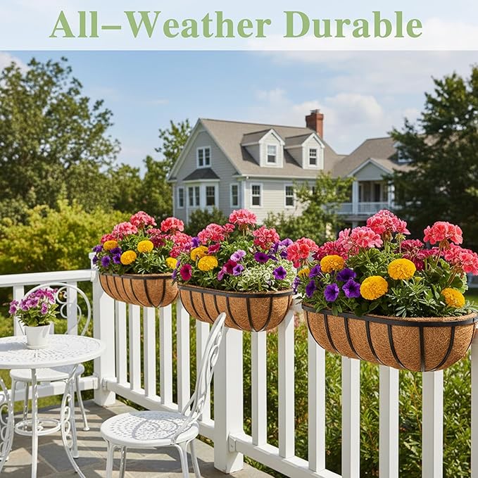 24 Inch Railing Planter Window Box Deck Balcony Rail Planter - Image 6