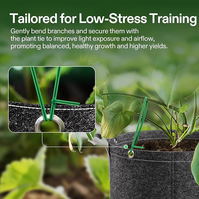 VIVOSUN Twist Ties, 328 ft PE-Coated Green Plant Ties - Image 4