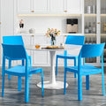 VECELO 4 Pack Stackable Dining Chairs, Plastic Patio Chairs by VECELO