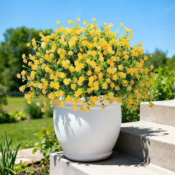 20 Bundles Artificial Flowers for Outdoors Fake Plastic Flowers UV Resistant - Image 4