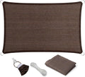 Eden's Decor Straight Flat-Edged Sun Shade Sail Rectangular 8' x 9' Brown by EdensDecorInc