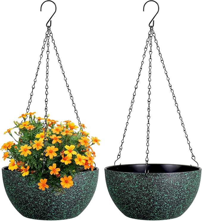 8 inch Small Hanging Planters for Indoor Outdoor Plants, 2 Pack Hanging Flower by Meowell