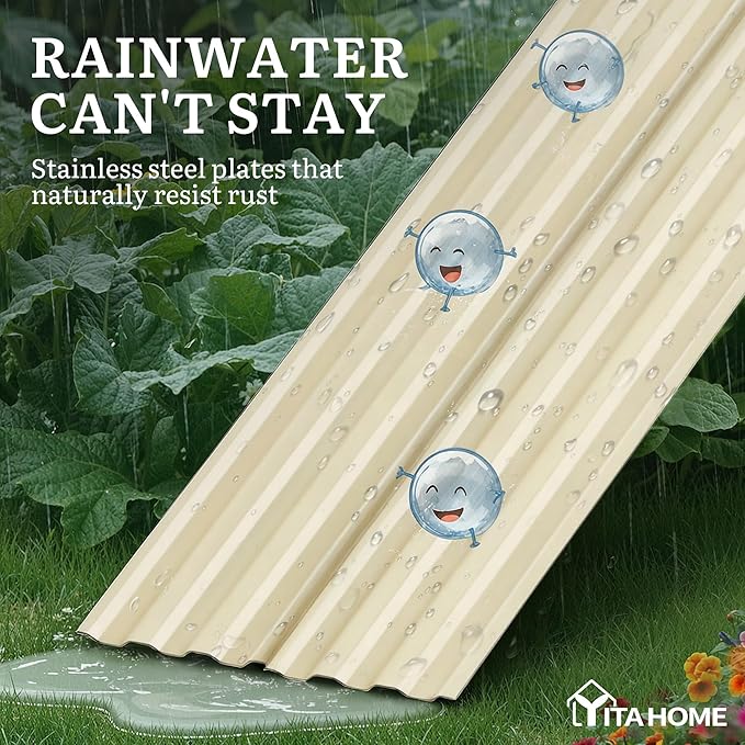 YITAHOME 8x4x2ft Large Raised Garden Bed Kit, Galvanized Metal Planter Box - Image 5
