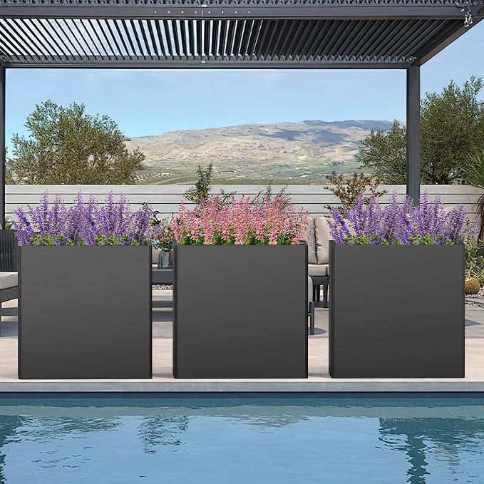 Galvanized Steel Tall Planter – 24x12x24in - Image 2