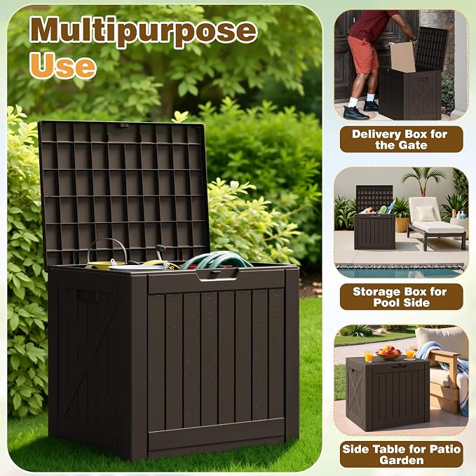 Flamaker Resin Deck Box 40 Gallon Waterproof Outdoor Indoor Storage Box - Image 5