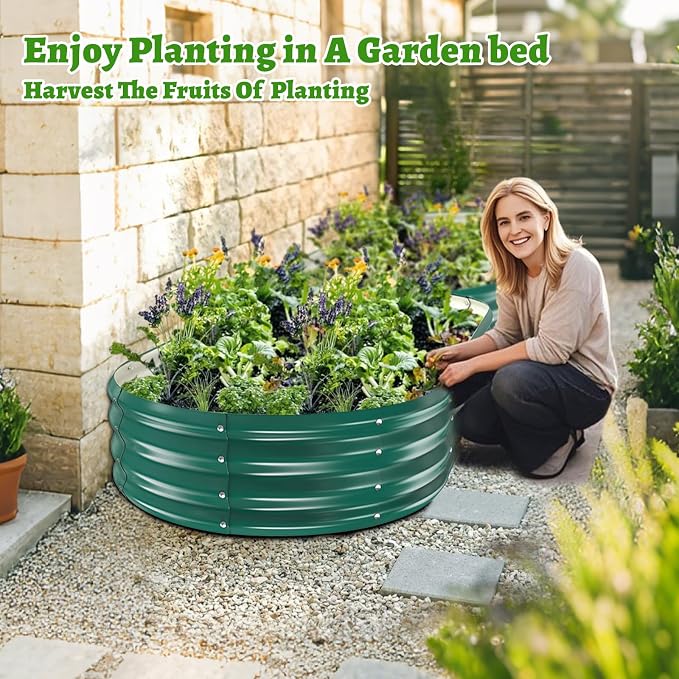 Oval Galvanized Planter Box, Metal Raised Garden Bed - Image 6