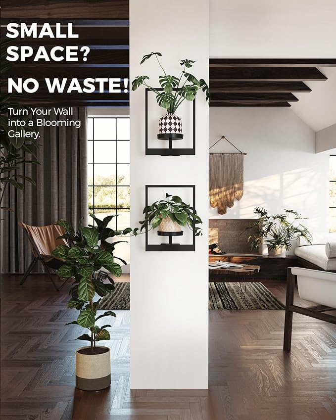 Bamworld Plant Stand Indoor Wall Decor Metal Plant Hanger Indoor Hanging Plant - Image 3