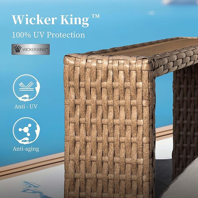 5 Pieces Patio Furniture Set, Outdoor Rattan Wicker Conversation Set - Image 2