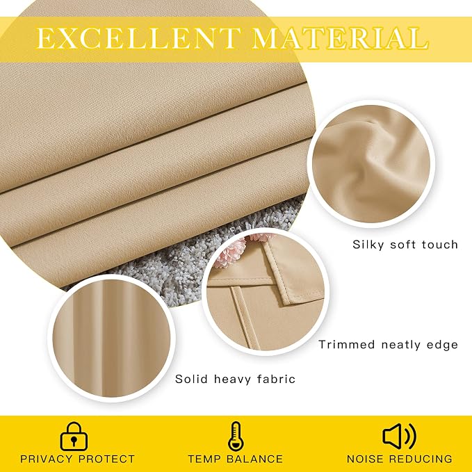 NICETOWN Blackout Living Room Curtain 118 inch Length, Grommet Thermal Curtain - Image 5