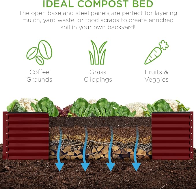 Best Choice Products 8x4x2ft Outdoor Metal Raised Garden Bed, Deep Root Planter - Image 5