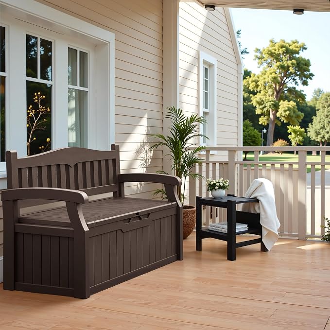 Flamaker 80 Gallon Storage Bench Outdoor Indoor, Durable All-Weather Seating - Image 2