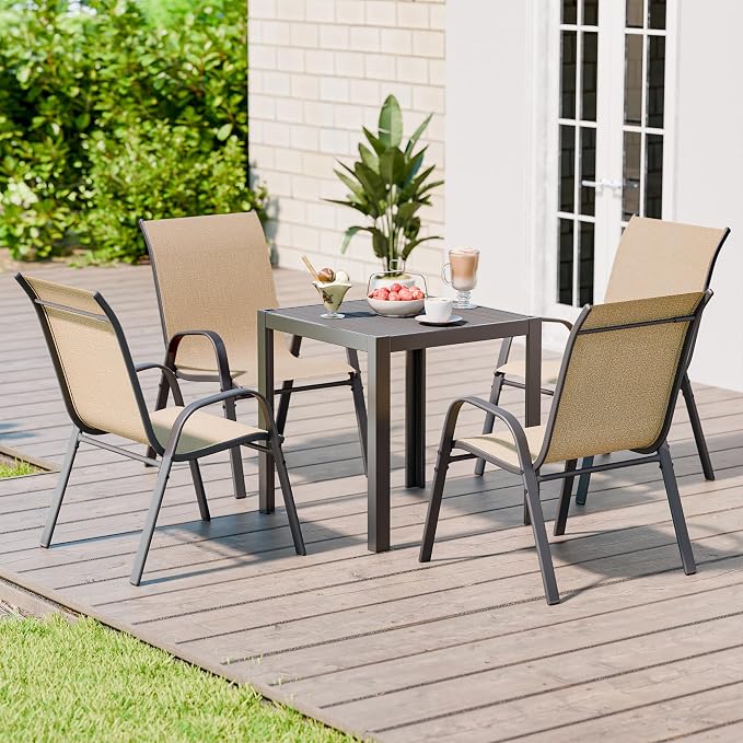 Betterhood Patio Chairs Set of 6, Stackable Outdoor Dining Chairs Set - Image 9