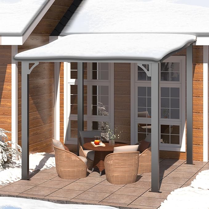 AECOJOY 8x8 Hardtop Gazebo Outdoor Pergola, Small Heavy Duty Lean to Metal - Image 4