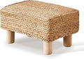 Wimarsbon Natural Seagrass Footstool Ottoman Rectangular Footrest Pouf Ottomans by Wimarsbon