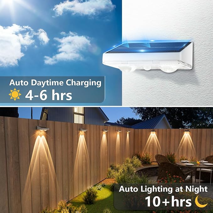 NIORSUN Solar Fence Lights, 12 Pack Solars Deck Light, Warm White Color - Image 3