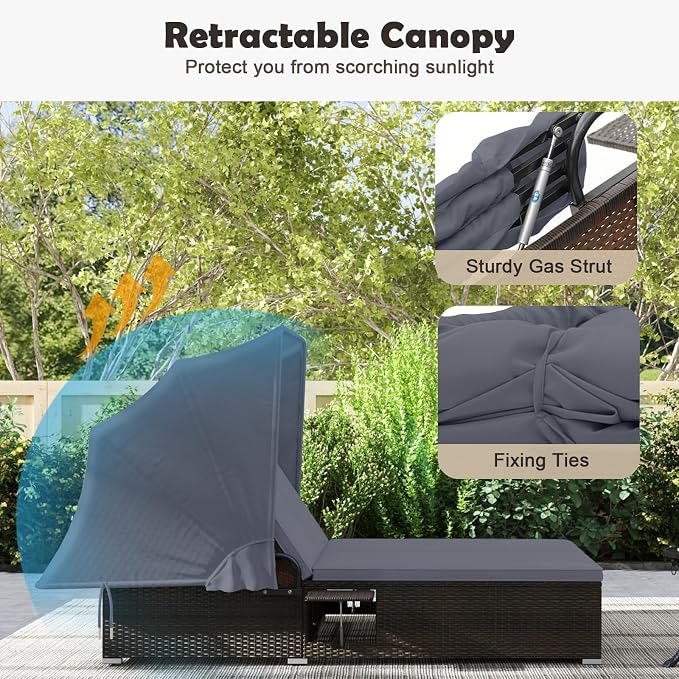 Tangkula Outdoor Rattan Daybed - Image 6