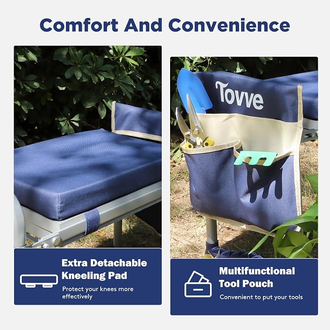 Foldable Garden Kneeler and Seat, Heavy Duty Garden Stool - Image 7