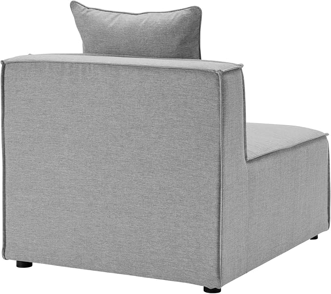 Modway Saybrook Outdoor Patio Upholstered Sectional Sofa Armless Chair in Gray - Image 5