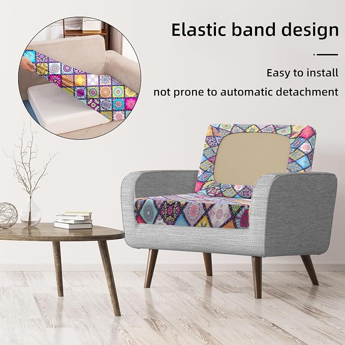 8Pcs Stretch Patio Cushion Covers, Outdoor Couch Covers Replacement, Outdoor - Image 5