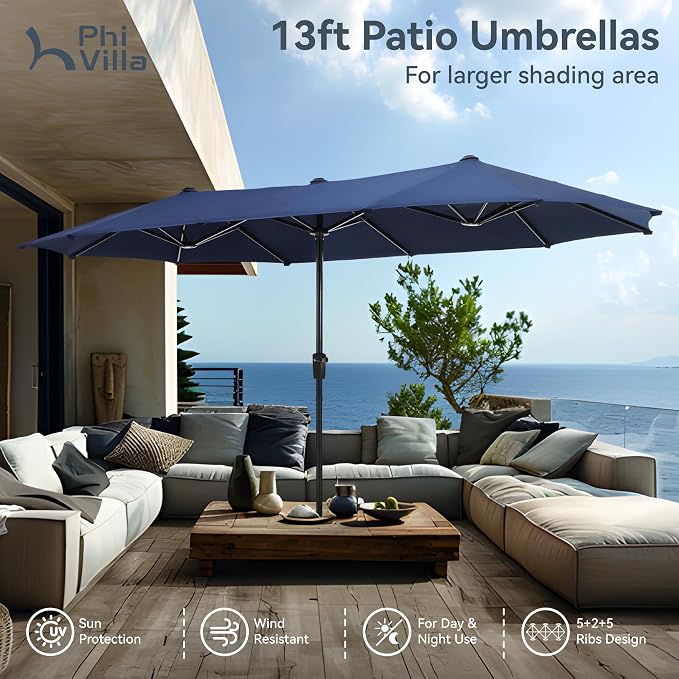 PHI VILLA 8 Piece Outdoor Furniture Patio Dining Set, 6 Swivel Textilene Fabric - Image 6
