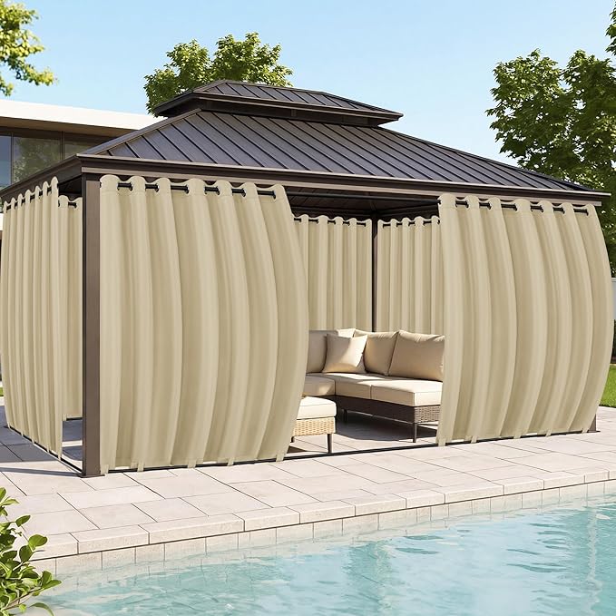 Gazebo Curtains Outdoor Waterproof 6 Panels by RichSets