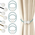 Hion Magnetic Curtain Tiebacks Blue 6 Pack, Curtain Tiebacks Buckles Holdbacks by Hion