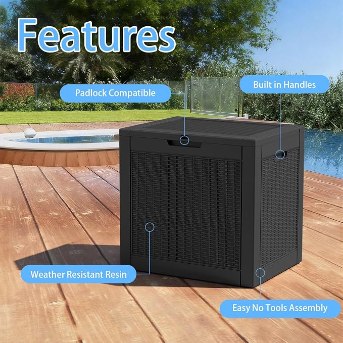 EasyUp 32 Gallon Outdoor Storage Box Waterproof, Storage Box Indoor and Outdoor - Image 3