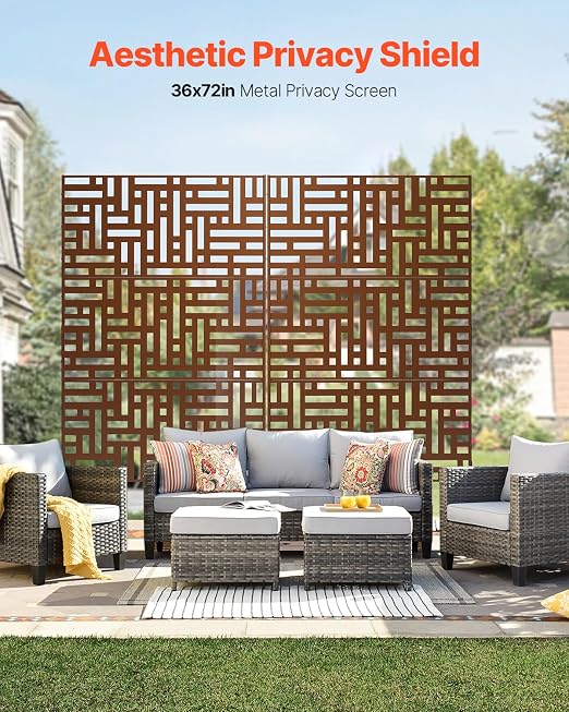 VEVOR Metal Privacy Screen, Outdoor Privacy Screens & Panels, Freestanding - Image 2