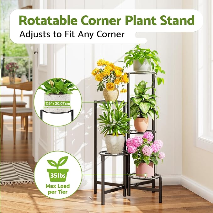Plant Stand 5 Tier Indoor Metal Flower Shelf - Image 2