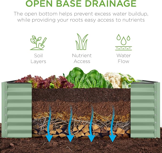 Best Choice Products 4x2x2ft Outdoor Metal Raised Garden Bed, Deep Root Box - Image 5