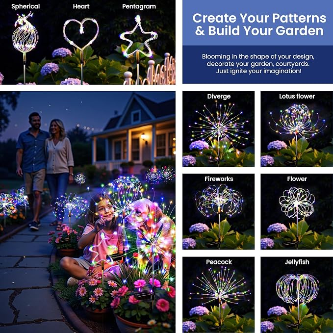 Solar Lights Outdoor, 120LED 2pack Fairy Garden Lights Decor - Image 5