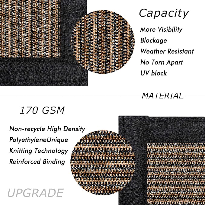 UPGRADE Privacy Fence Screen 3'x67' Brown Outdoor 90% Visibility Blockage 170 - Image 2