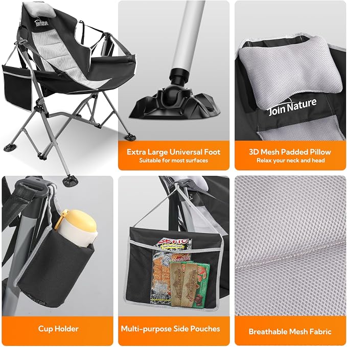 Oversized Hammock Camping Chairs, Folding Swing Chair - Image 5