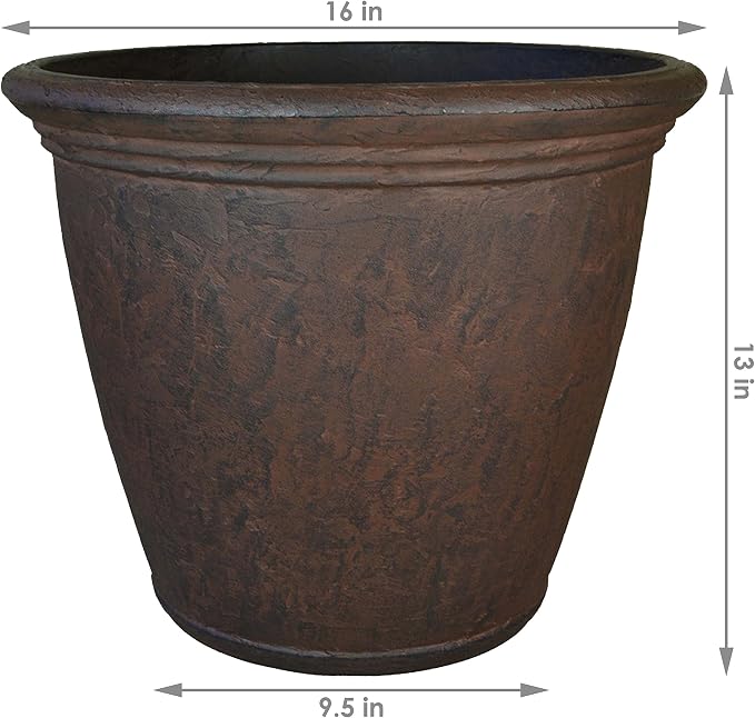 Sunnydaze 15.25-Inch Anjelica Large Plastic Pot - Image 7
