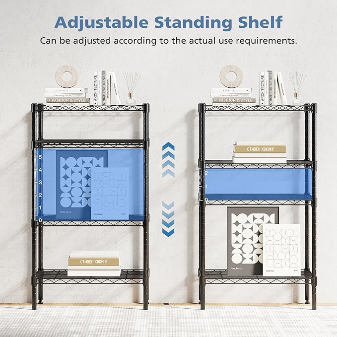 DUMOS 4-Tier Metal Wire Storage Shelves, Adjustable Standing Storage Rack Shelf - Image 5
