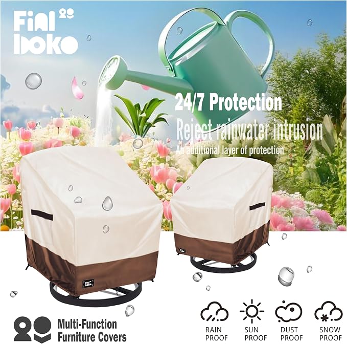 Outdoor Chair Covers 2 Pack, 100% Waterproof Heavy Duty Patio Furniture Covers - Image 7