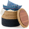 Wimarsbon Storage Pouf Ottoman, Hand Weaving Natural Straw Foot Stool, Bohemian by Wimarsbon