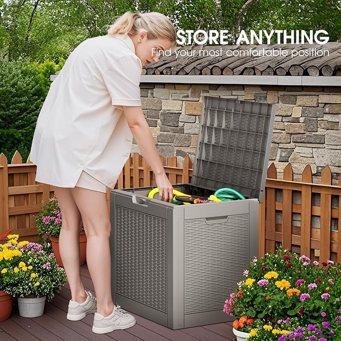 Outdoor Storage Box, Resin Deck Boxes Indoor and outdoor, Waterproof Storage - Image 7