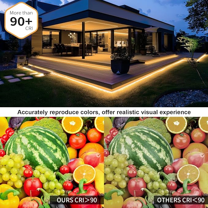 100ft COB Outdoor LED Strip IP67 Waterproof, 3000K Warm Whit DC24V Flexible LED - Image 5