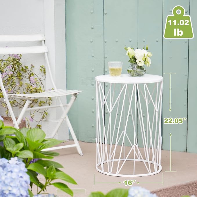 HFHOME Set of 3 Heavy-Duty Round End Table, Side Table, Coffee Table - Image 2