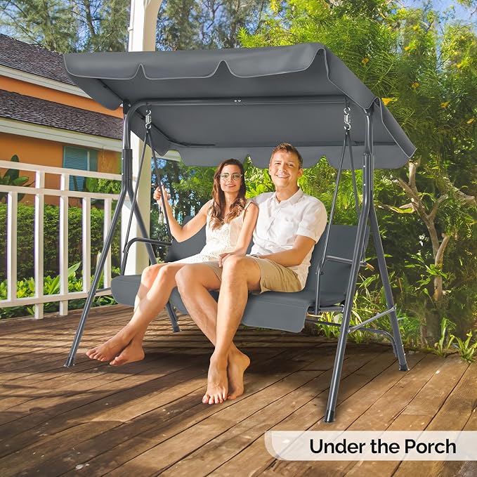 VINGLI Heavy Duty 550 LBS Upgraded 2 Person Outdoor Porch Swing - Image 6