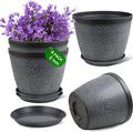 Quarut 4 Pack 8 Inch Flower Pots Planters by Quarut