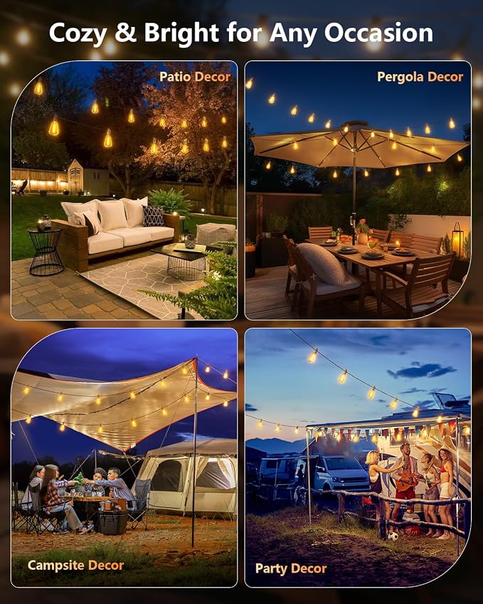 Brightown 52FT Solar String Lights Outdoor Waterproof - Image 8