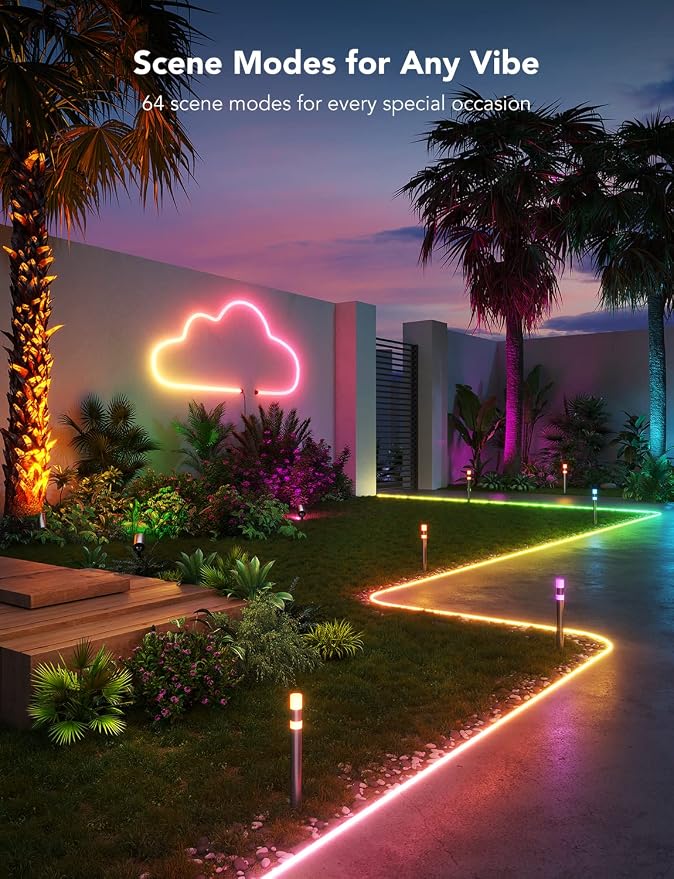 Govee Outdoor Neon Rope Lights, 32.8ft RGBIC IP67 Waterproof Patio Decorations - Image 2