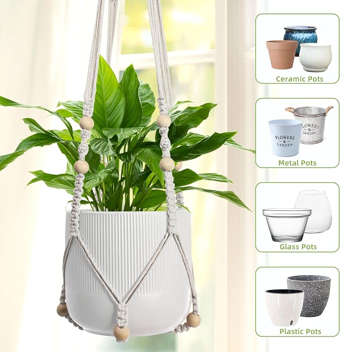 3 PCS Macrame Plant Hanger Indoor Hanging Planter Basket - Image 7