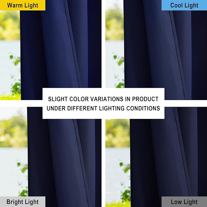 NICETOWN Outdoor Curtains for Patio Waterproof Extra Long W55 x L108 Inch - Image 6