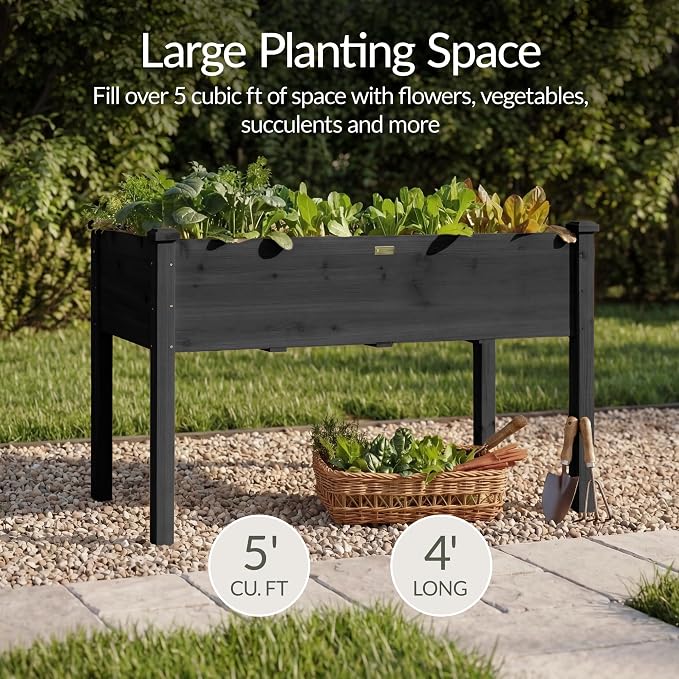 Best Choice Products 48x24x30in Raised Garden Bed, Elevated Wood Planter Box - Image 3