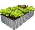 8x4x2FT Galvanized Raised Garden Bed Kit, Vegetable Plant Boxes-Rectangle Metal by DIIYIV